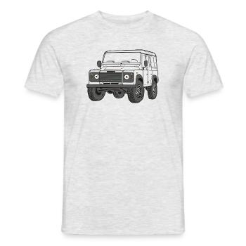 4x4 Defender 110 Adventure - Landy LaRo Rover Land - Männer T-Shirt - Grau meliert - Vorne - AI Model Male 178 dark (178cm)