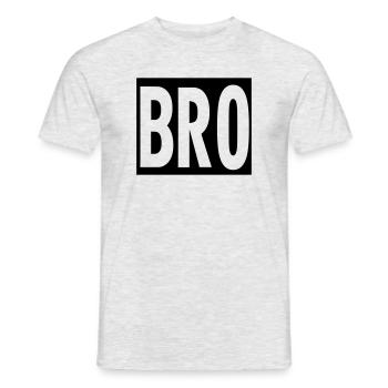 bro ami frère brother autocollant bros autocollant - T-shirt homme - gris chiné - Devant - AI Model Male 178 dark (178cm)