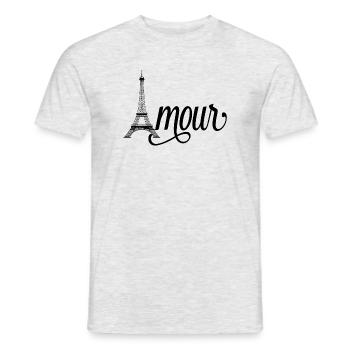 Amour Paris - Tour Eiffel - T-shirt homme - gris chiné - Devant - AI Model Male 178 dark (178cm)