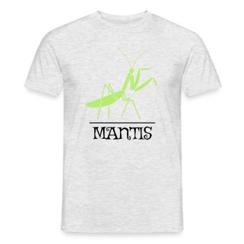 Gottesanbeterin – Illustration für Naturfreunde - Männer T-Shirt - Grau meliert - Vorne - AI Model Male 178 dark (178cm)