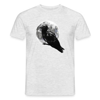 Black Raven with Moon Halloween Gift - Men's T-Shirt - heather grey - Front - AI Model Male 178 dark (178cm)