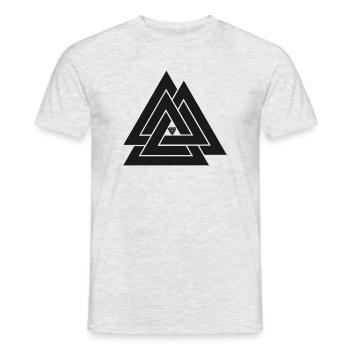 Valknut symbole viking - T-shirt homme - gris chiné - Devant - AI Model Male 178 dark (178cm)
