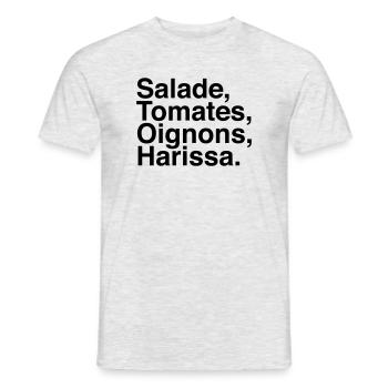 Salade Tomate Oignons Harissa - T-shirt homme - gris chiné - Devant - AI Model Male 178 dark (178cm)