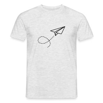 Avion en papier - T-shirt homme - gris chiné - Devant - AI Model Male 178 dark (178cm)