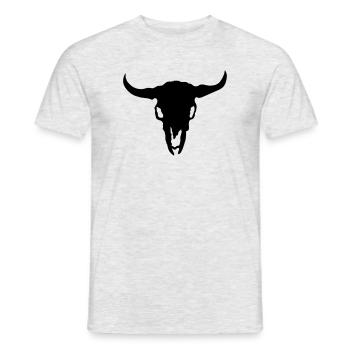 Bull's head skull of skeleton - Men's T-Shirt - heather grey - Front - AI Model Male 178 dark (178cm)