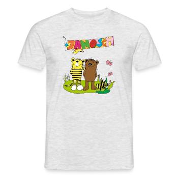 Janosch Tiger And Bear Friendship - Men's T-Shirt - heather grey - Front - AI Model Male 178 dark (178cm)