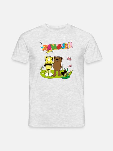 Janosch Tiger Und Bär Freundschaft - Männer T-Shirt - Grau meliert