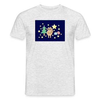 Pferd Pony Weihnachten blau - Männer T-Shirt - Grau meliert - Vorne - AI Model Male 178 dark (178cm)