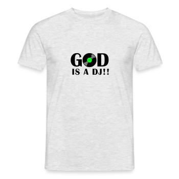 God Is A DJ - Music - Men's T-Shirt - heather grey - Front - AI Model Male 178 dark (178cm)