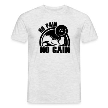 no pain no gain - Men's T-Shirt - heather grey - Front - AI Model Male 178 dark (178cm)