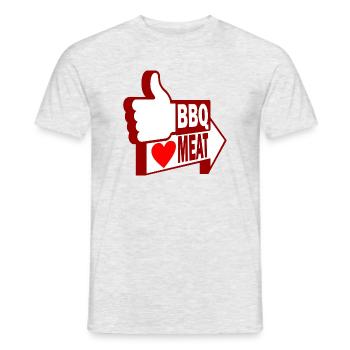 Like BBQ, love meat - Men's T-Shirt - heather grey - Front - AI Model Male 178 dark (178cm)