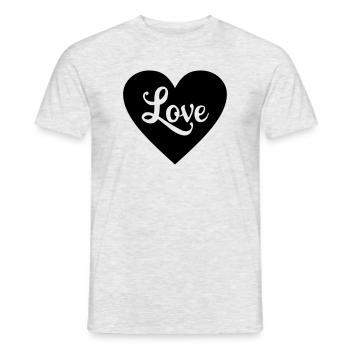 Liebesherz - Männer T-Shirt - Grau meliert - Vorne - AI Model Male 178 dark (178cm)