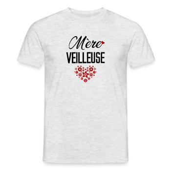 Mère Veilleuse - T-shirt homme - gris chiné - Devant - AI Model Male 178 dark (178cm)