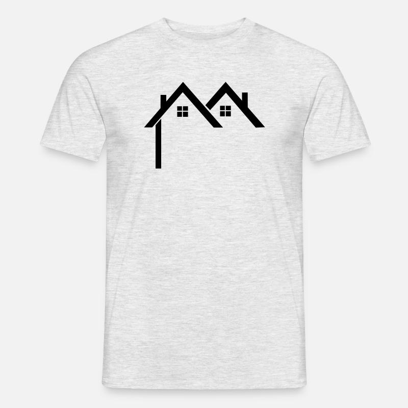 Wohngebiet Logo Häuser - Männer T-Shirt - Grau meliert