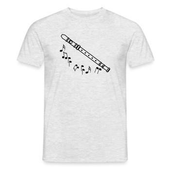 Recorder shadow with black tones - Men's T-Shirt - heather grey - Front - AI Model Male 178 dark (178cm)