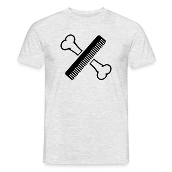 Os avec salon de toilettage en peigne - T-shirt homme - gris chiné - Devant - AI Model Male 178 dark (178cm)