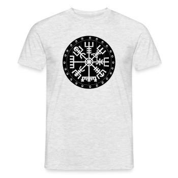 Compas Vegvisir Viking en bouclier Vikng - T-shirt homme - gris chiné - Devant - AI Model Male 178 dark (178cm)