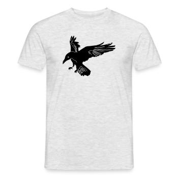 Raven Hugin - Men's T-Shirt - heather grey - Front - AI Model Male 178 dark (178cm)