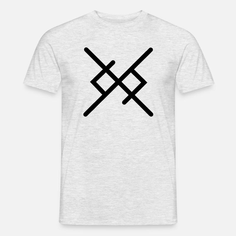 Ewige Liebe in Wikingerrunen - Männer T-Shirt - Grau meliert