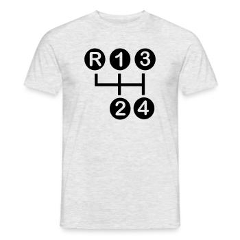 Boîte de vitesses 4 vitesses - T-shirt homme - gris chiné - Devant - AI Model Male 178 dark (178cm)