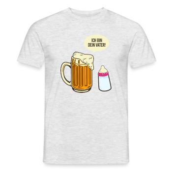 Ich bin dein Vater Bier Meme - Männer T-Shirt - Grau meliert - Vorne - AI Model Male 178 dark (178cm)
