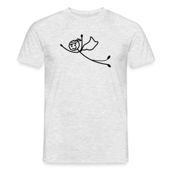 Super jung oder Mann fliegt schnell mit Umhang - Männer T-Shirt - Grau meliert - Vorne - AI Model Male 178 dark (178cm)