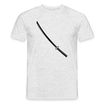 Katana sabre japonais - T-shirt homme - gris chiné - Devant - AI Model Male 178 dark (178cm)