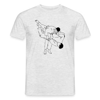 Lancer de judo masculin - T-shirt homme - gris chiné - Devant - AI Model Male 178 dark (178cm)