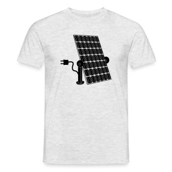Solar panel with plug - Men's T-Shirt - heather grey - Front - AI Model Male 178 dark (178cm)