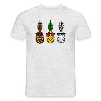 3 freunde ananas 80s sonnenbrille sommer cool lol - Männer T-Shirt - Grau meliert - Vorne - AI Model Male 178 dark (178cm)