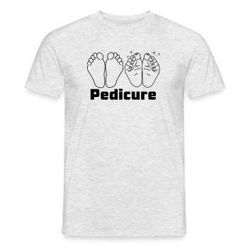 Pieds avec texte Pédicure - T-shirt homme - gris chiné - Devant - AI Model Male 178 dark (178cm)