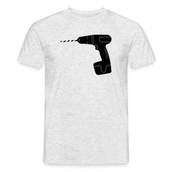 Gereedschap boormachine logo - Heren T-shirt - grijs gemêleerd - Voor - AI Model Male 178 dark (178cm)