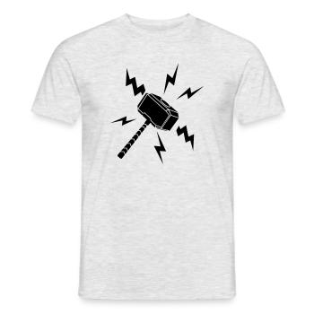 Thor hammer with lightning - Men's T-Shirt - heather grey - Front - AI Model Male 178 dark (178cm)