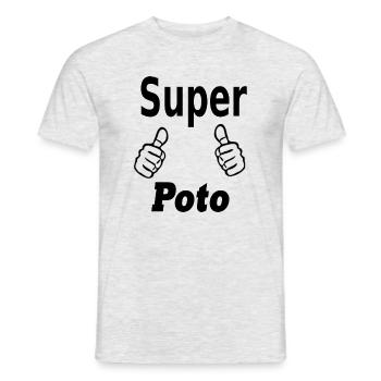 super poto, amitié, copinage - T-shirt homme - gris chiné - Devant - AI Model Male 178 dark (178cm)