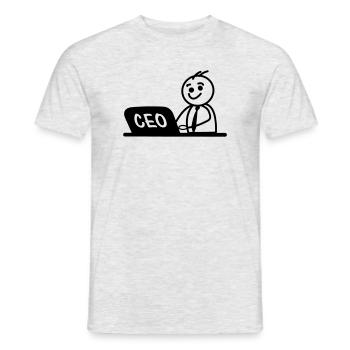 PDG d’ordinateur portable de travail - T-shirt homme - gris chiné - Devant - AI Model Male 178 dark (178cm)