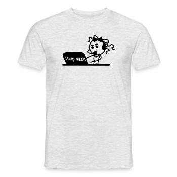 Help desk secretary with microphone and headset - Men's T-Shirt - heather grey - Front - AI Model Male 178 dark (178cm)