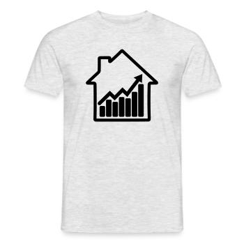 Stock chart for housing market - Men's T-Shirt - heather grey - Front - AI Model Male 178 dark (178cm)