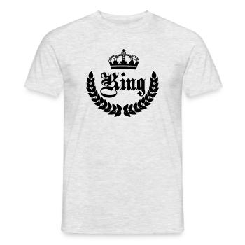 King crown - Men's T-Shirt - heather grey - Front - AI Model Male 178 dark (178cm)