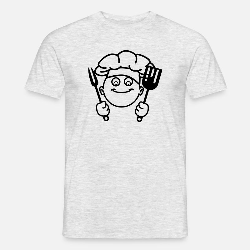 BBQ kochen - Männer T-Shirt - Grau meliert