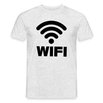 WIFI connection - Men's T-Shirt - heather grey - Front - AI Model Male 178 dark (178cm)