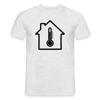 Thermomètre de chauffage domestique - T-shirt homme - gris chiné - Devant - AI Model Male 178 dark (178cm)