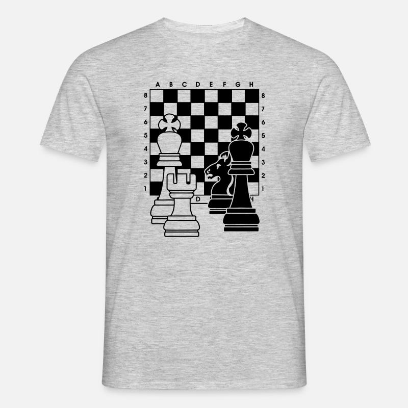 Schach2 - Männer T-Shirt - Grau meliert
