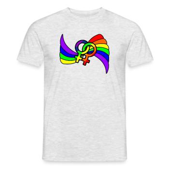 Regenbogen lesbies stolzes Logo - Männer T-Shirt - Grau meliert - Vorne - AI Model Male 178 dark (178cm)