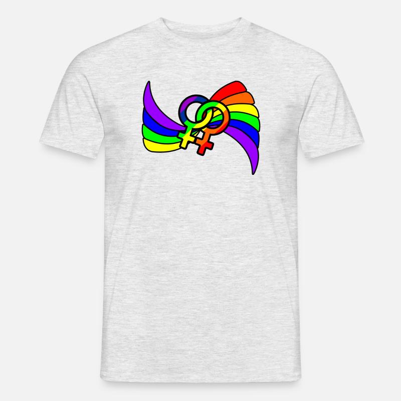 Regenbogen lesbies stolzes Logo - Männer T-Shirt - Grau meliert