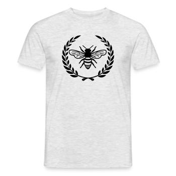 Biene im Lorbeerkranz - Männer T-Shirt - Grau meliert - Vorne - AI Model Male 178 dark (178cm)