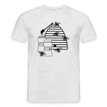 Ruche avec du miel et des abeilles - T-shirt homme - gris chiné - Devant - AI Model Male 178 dark (178cm)
