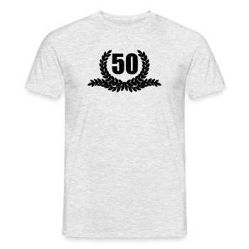 Lorbeerkranz 50 JAHRE - Männer T-Shirt - Grau meliert - Vorne - AI Model Male 178 dark (178cm)