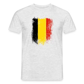 Brushed Belgian Flag Stripes - Men's T-Shirt - heather grey - Front - AI Model Male 178 dark (178cm)
