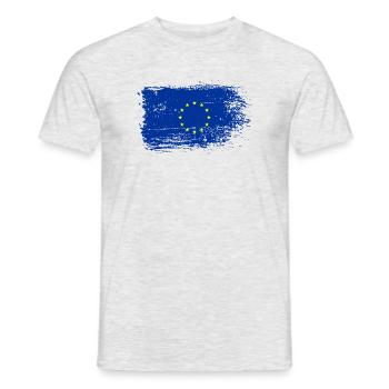 Brushstroke EU Flag - Men's T-Shirt - heather grey - Front - AI Model Male 178 dark (178cm)