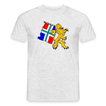 Lion with flag Groningen - Men's T-Shirt - heather grey - Front - AI Model Male 178 dark (178cm)